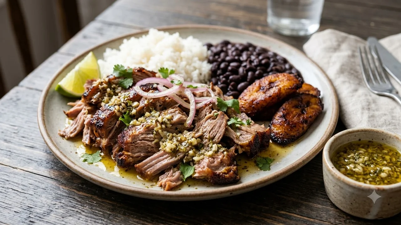 Mojo sauce with roast pork